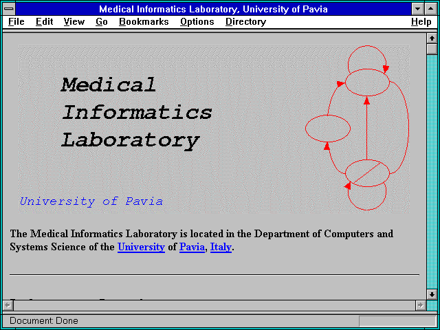 Screenshot of Medical Informatics Laboratory University of Pavia
