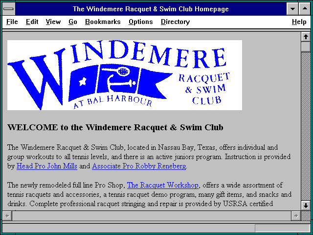 Screenshot of The Racquet Workshop