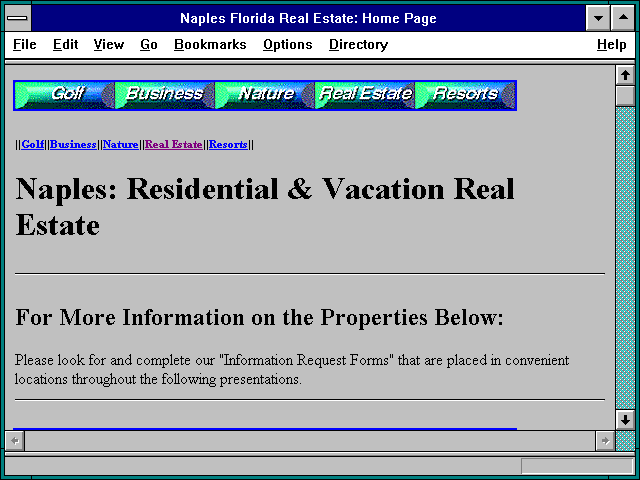 Screenshot of Naples Florida Real Estate: Home Page