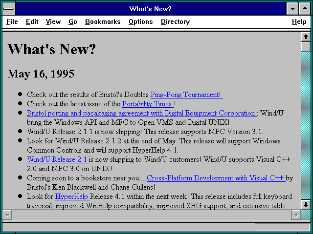 Screenshot of What's New?