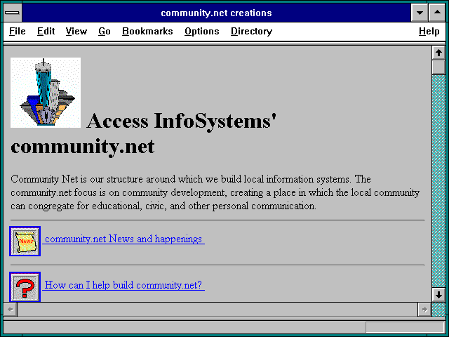Screenshot of community.net creations