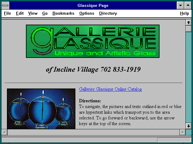 Screenshot of Glassique Page