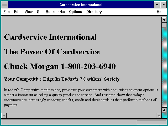 Screenshot of Cardservice International