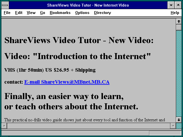 Screenshot of ShareViews Video Tutor - New Internet Video
