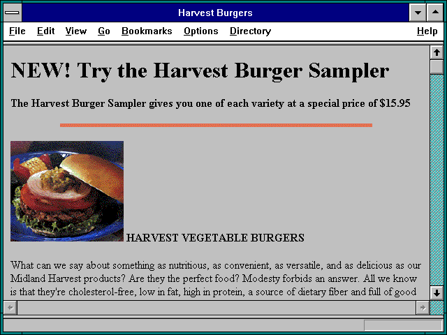 Screenshot of Harvest Burgers