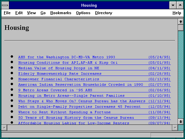 Screenshot of Housing