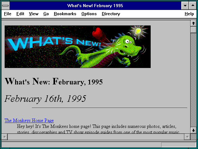 Screenshot of What's New! February 1995