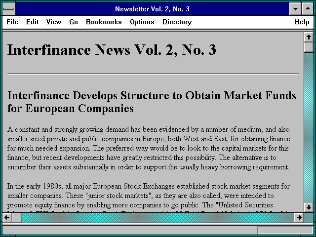 Screenshot of Newsletter Vol. 2 No. 3