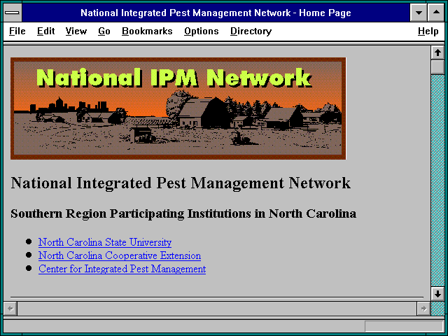 Screenshot of National Integrated Pest Management Network - Home Page