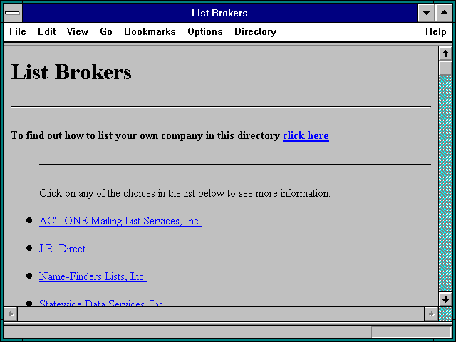 Screenshot of List Brokers