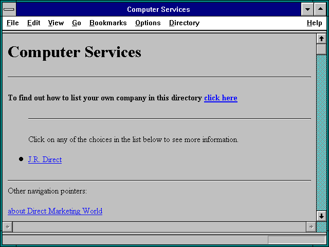 Screenshot of Computer Services