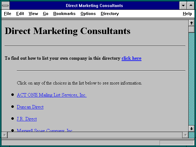 Screenshot of Direct Marketing Consultants