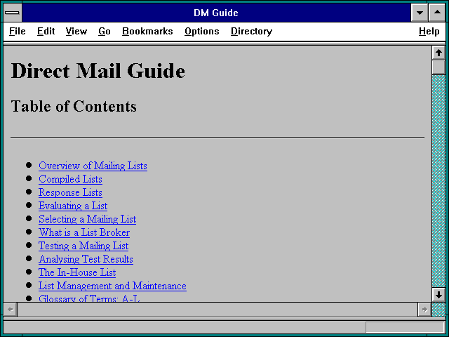 Screenshot of DM Guide