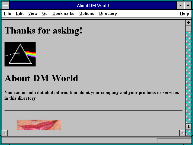 Screenshot of About DM World