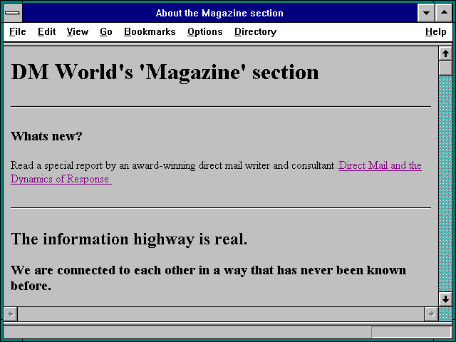 Screenshot of About the Magazine section