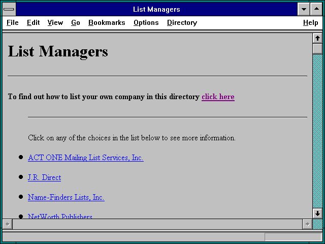 Screenshot of List Managers