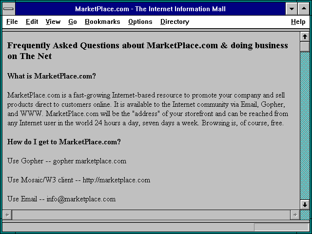 Screenshot of MarketPlace.com - The Internet Information Mall