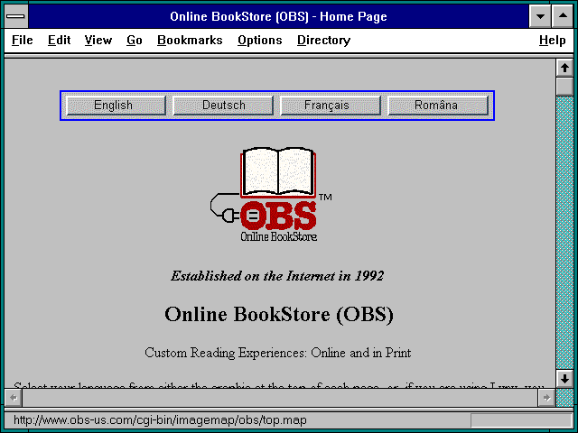 Screenshot of Online BookStore (OBS) - Home Page
