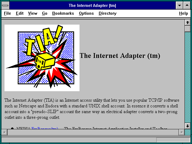 Screenshot of The Internet Adapter (tm)