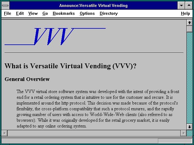 Screenshot of Announce:Versatile Virtual Vending