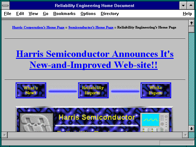 Screenshot of Reliability Engineering Home Document