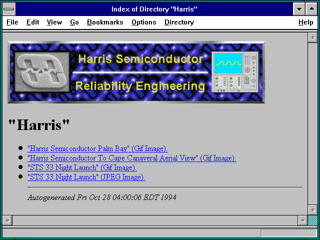 Screenshot of Index of Directory 'Harris'