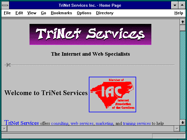 Screenshot of TriNet Internet Presence Provider