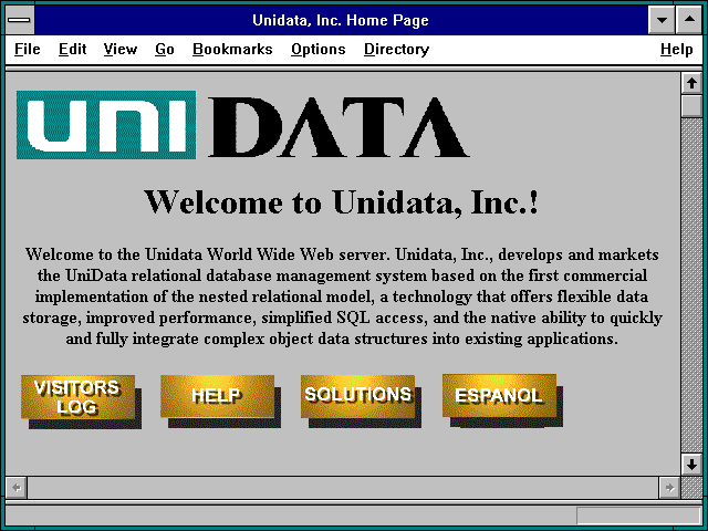 Screenshot of Unidata Inc. Home Page