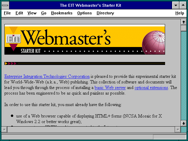 Screenshot of The EIT Webmaster's Starter Kit