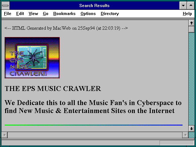 Screenshot of Search Results