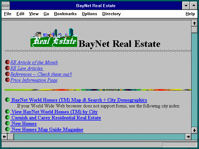 Screenshot of BayNet Real Estate