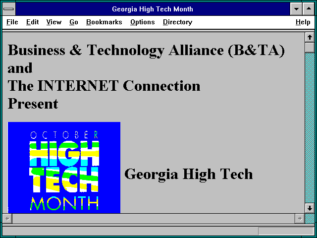 Screenshot of Georgia High Tech Month
