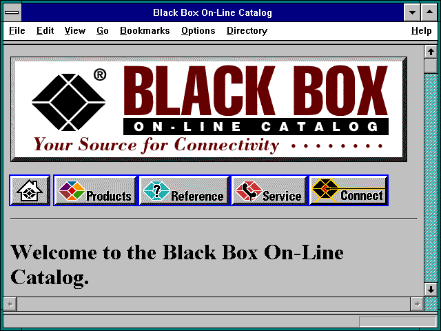 Screenshot of Black Box On-Line Catalog