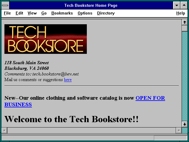 Screenshot of Tech Bookstore Home Page