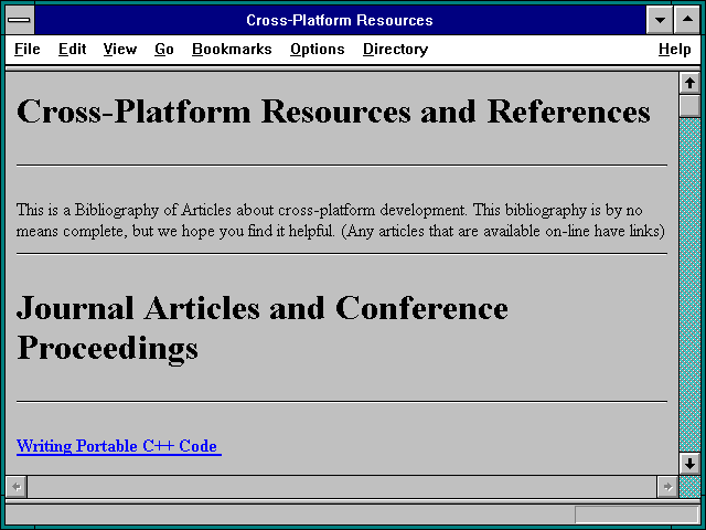 Screenshot of Cross-Platform Resources