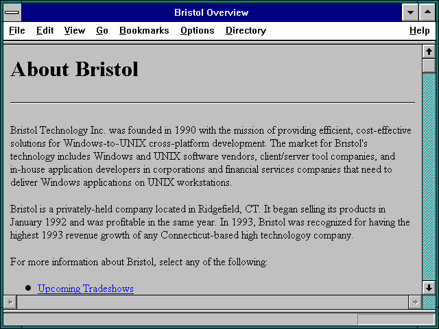 Screenshot of Bristol Overview