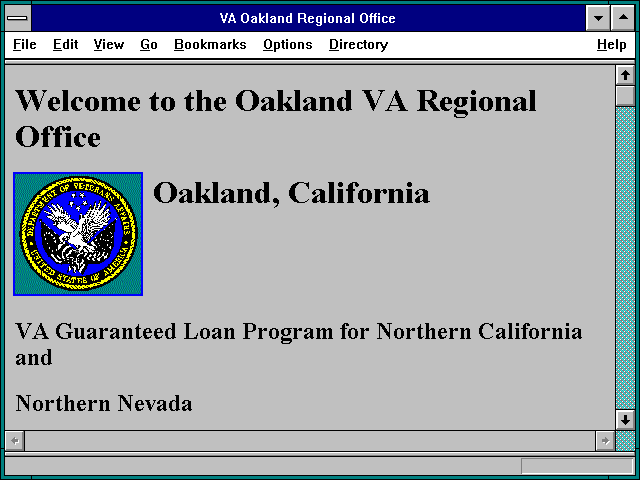 Screenshot of VA Oakland Regional Office