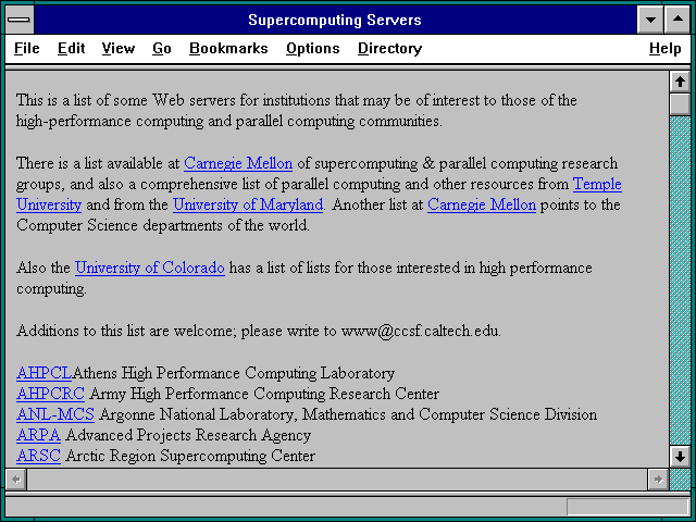 Screenshot of Supercomputing Servers