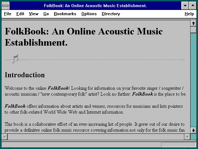 Screenshot of Ralph Rosenfield Performance, Nov 2, 1994