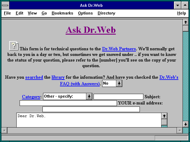 Screenshot of Ask Dr.Web