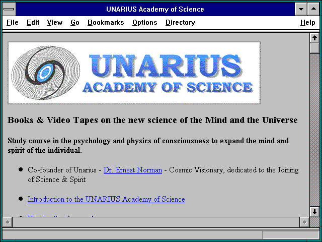 Screenshot of UNARIUS Academy of Science