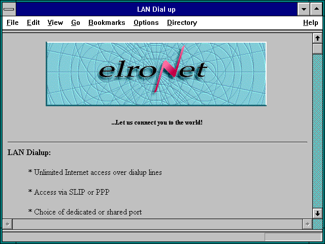 Screenshot of LAN Dial up
