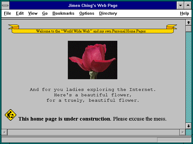 Screenshot of Jimen Ching's Web Page