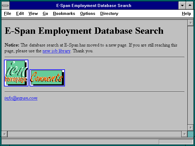 Screenshot of E-Span Employment Database Search