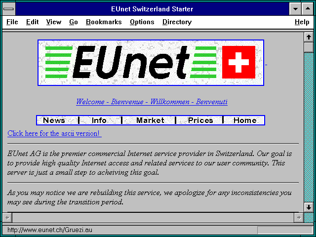 Screenshot of List of Companies with a Homepage in the German Langua