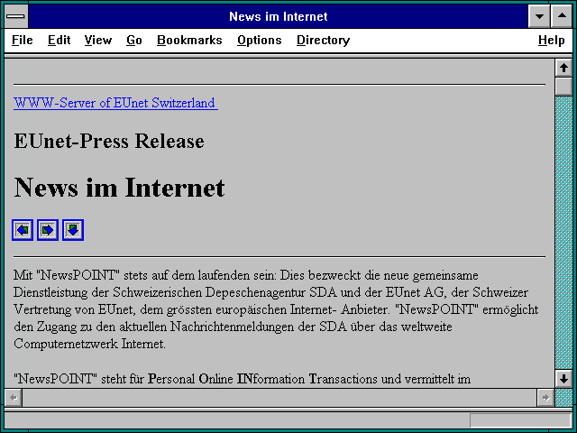 Screenshot of News im Internet