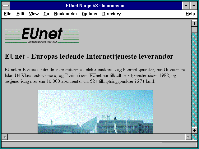 Screenshot of EUnet Norge AS - Informasjon