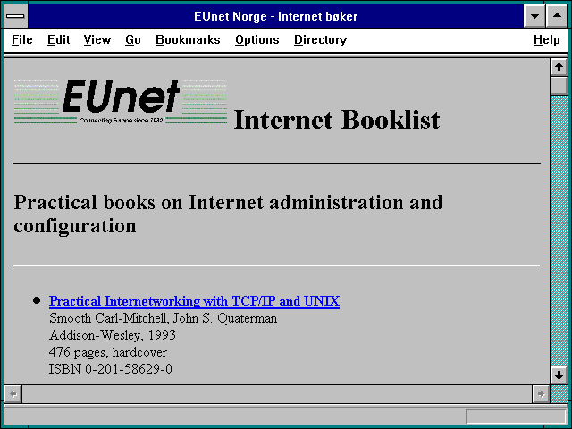 Screenshot of www.eunet.no