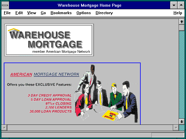 Screenshot of Warehouse Mortgage - Menlo Park