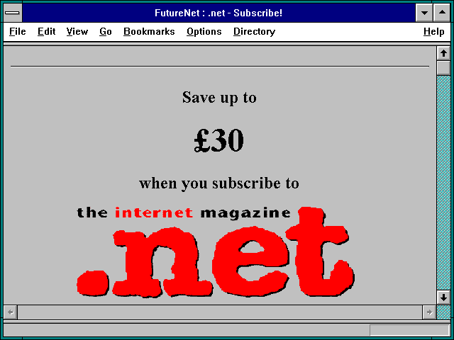 Screenshot of FutureNet : .net - Subscribe!